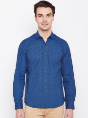 Lee Men Blue Printed Casual Shirt