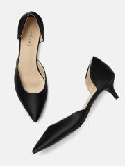 DressBerry Women Black Solid D'orsay Kitten Heels