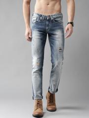 Flying Machine Men Blue Skinny Fit Mid-Rise Mildly Distressed Stretchable Jeans