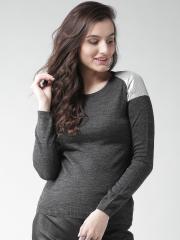 Species Women Charcoal Grey Solid Sweater