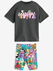 NEXT Girls Printed T-shirt with Shorts