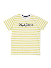 Pepe Jeans Boys Green Striped T-shirt