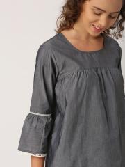 DressBerry Women Grey Solid Top