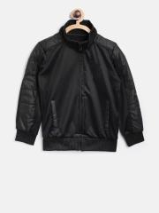 Flying Machine Boys Black Solid Bomber Jacket