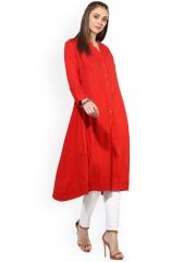 Sangria Women Red Solid Anarkali Kurta