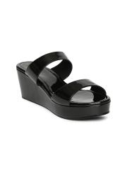 Inc 5 Women Black Solid Sandals