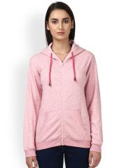 Park Avenue Women Pink Solid Hooded Sweatshirt