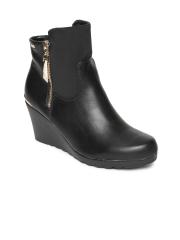 Carlton London Women Black Solid Heeled Boots