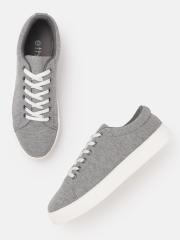 ether Women Grey Melange Solid Sneakers