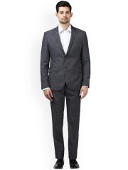 Park Avenue Grey Woven Single-Breasted Formal Suit