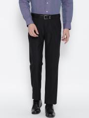 Arrow Men Black Smart Fit Solid Formal Trousers