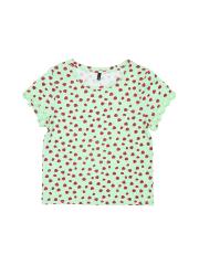 United Colors of Benetton Girls Green Printed Round Neck Regular Fit T-shirt