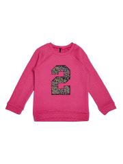 United Colors of Benetton Girls Pink Self Design Sweatshirt