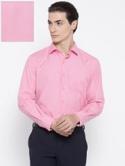 John Players Men Pink Solid Formal Shirt