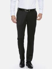 Blackberrys Men Navy Sharp Fit Solid Formal Trousers