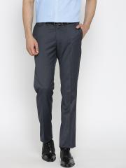 Blackberrys Men Navy Blue Solid Formal Trousers