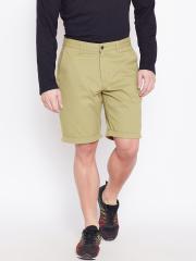 Blackberrys Men Khaki Solid Chino Shorts