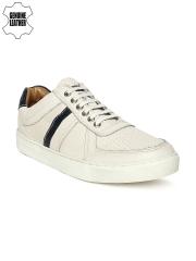 Ruosh Smart Casual Men White Genuine Leather Sneakers