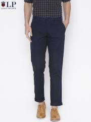 Louis Philippe Sport Men Navy Blue Slim Fit Solid Chinos