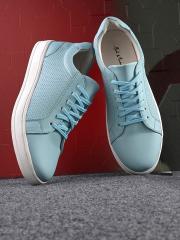 Mast & Harbour Men Blue And White Perforated Sneakers