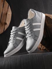 Mast & Harbour Men Grey And White Lace-Up Sneakers