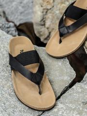 Roadster Men Black Comfort Sandals