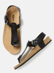 Roadster Men Black Comfort Sandals