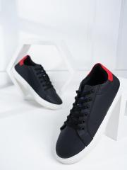 Mast & Harbour Men Black And White Perforated Sneakers