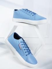 Mast & Harbour Men Blue And White Contrast Sole Sneakers