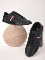 Mast & Harbour Men Black And White Striped Lightweight Sneakers