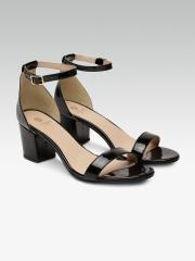 Carlton London Women Black Solid Sandals