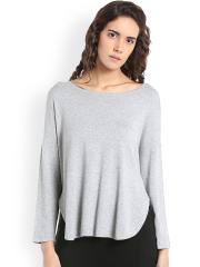 Vero Moda Women Grey Melange Solid Sweater