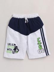 YK Boys Navy Blue Printed Shorts