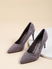 DressBerry Women Grey Solid Pumps