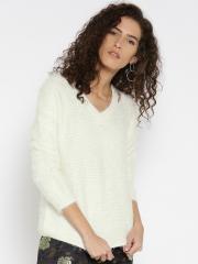 FOREVER 21 Women Off-White Solid Sweater