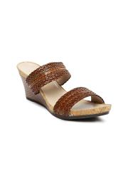 Catwalk Women Brown Woven Design Wedges