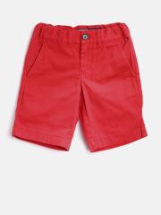 Tommy Hilfiger Boys Red Solid Chino Shorts