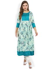 La Firangi Women Blue Printed Anarkali Kurta