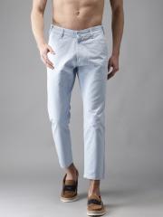 Moda Rapido Men Blue Slim Fit Solid Cropped Chinos