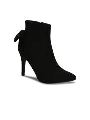 Get Glamr Women Black Solid Heeled Boots