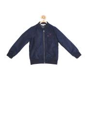 Allen Solly Junior Boys Blue Solid Bomber Jacket