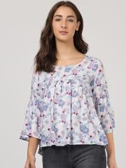 Harpa Women White Printed Top