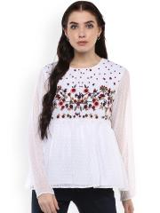 Harpa Women White Printed Top