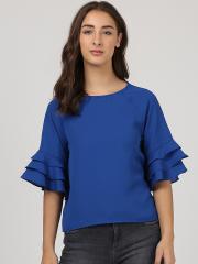 Harpa Women Blue Solid Top