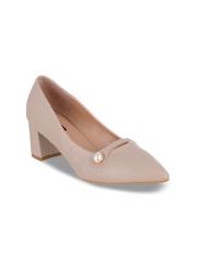 SHUZ TOUCH Women Beige Solid Pumps