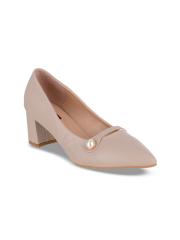 SHUZ TOUCH Women Beige Solid Pumps