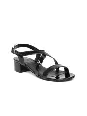 Carlton London Women Black Solid Sandals