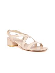 Carlton London Women Nude-Coloured Solid Sandals