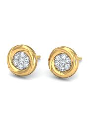 KUBERBOX Whirlpool 18KT Gold Diamond-Studded Earrings-1.28gm