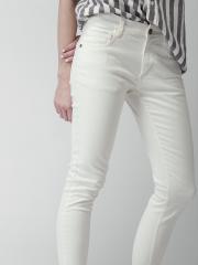 Harvard Women White Narrow Skinny Fit Mid-Rise Clean Look Stretchable Jeans